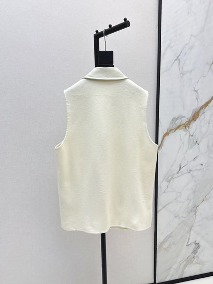 He 25 New wool cashmere vest jacket（WHITE/ORANGE/BLACK）