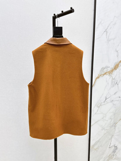 He 25 New wool cashmere vest jacket（WHITE/ORANGE/BLACK）