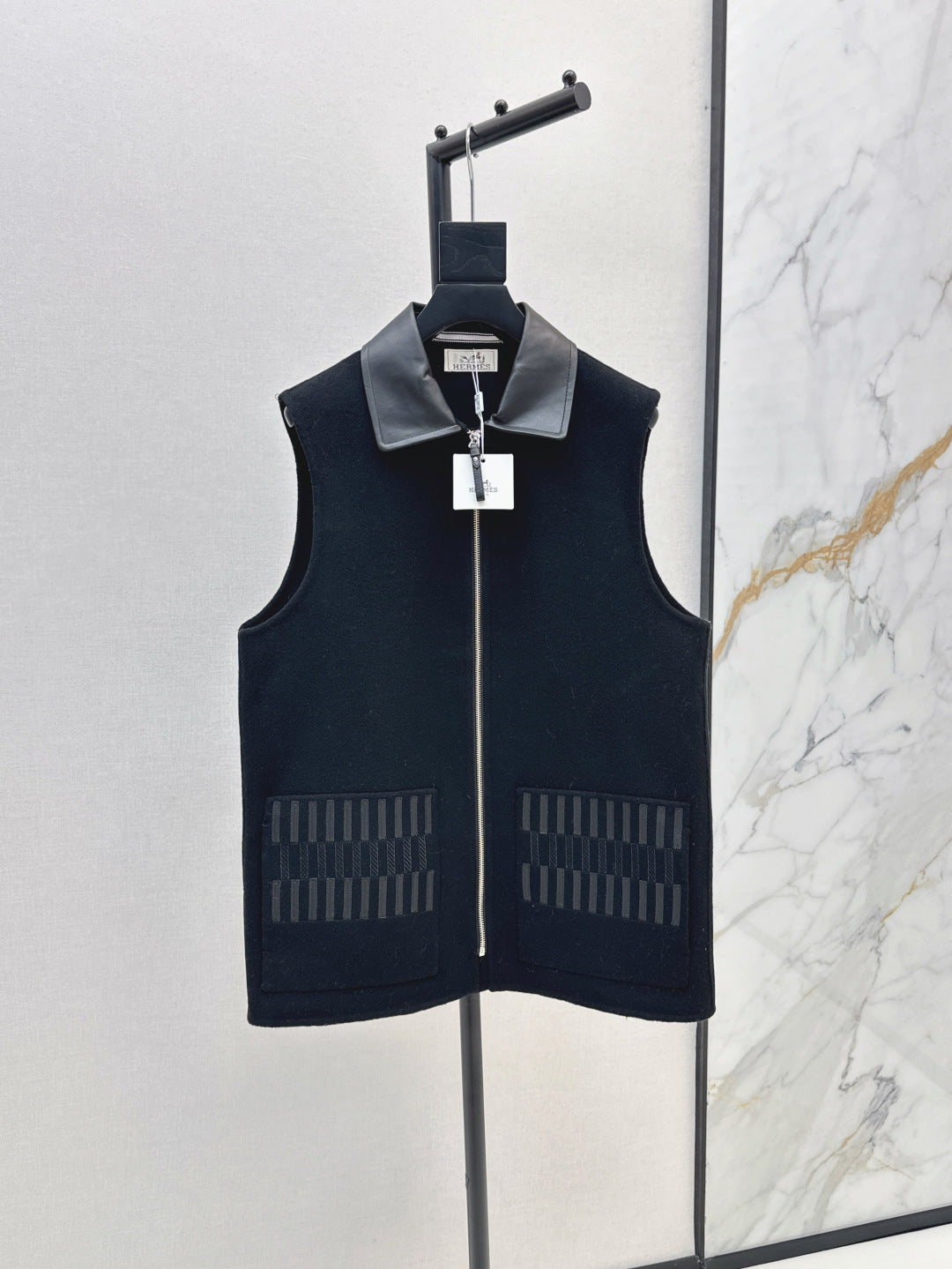 He 25 New wool cashmere vest jacket（WHITE/ORANGE/BLACK）