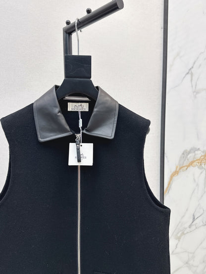 He 25 New wool cashmere vest jacket（WHITE/ORANGE/BLACK）