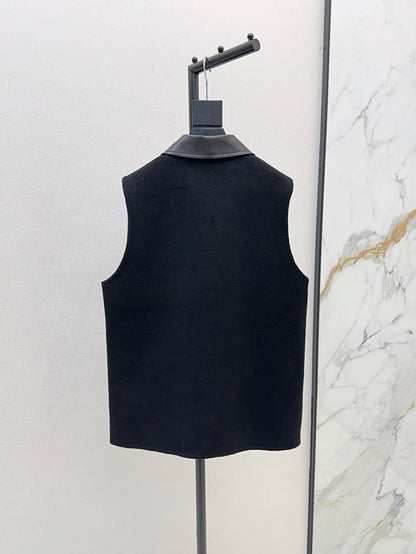 He 25 New wool cashmere vest jacket（WHITE/ORANGE/BLACK）