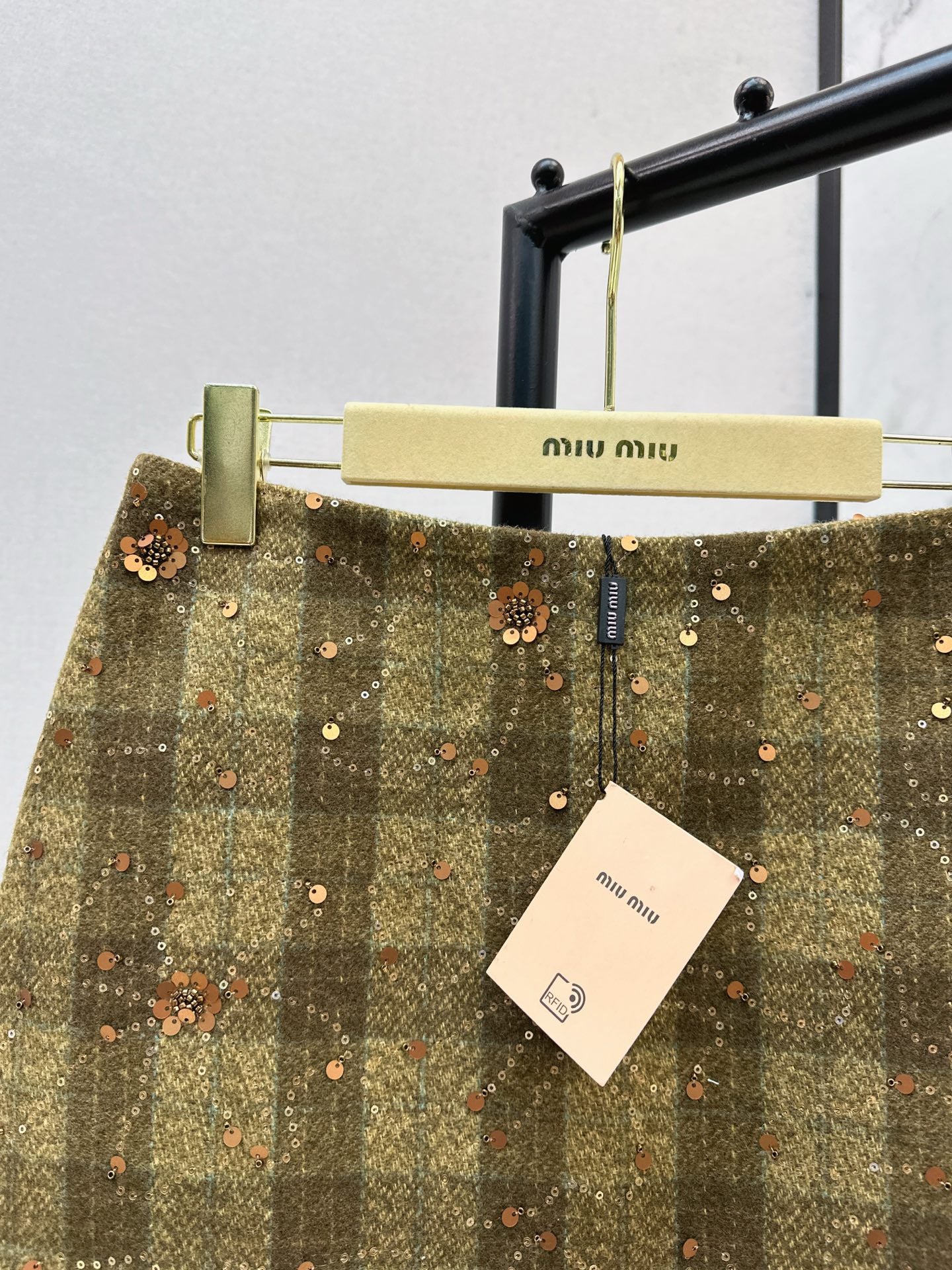 Mi 25 Plaid Series Beaded Sequin Shorts