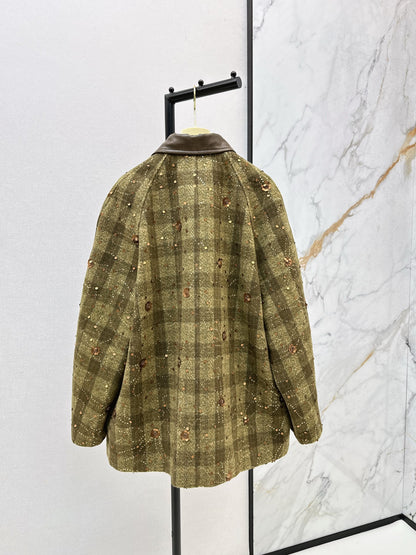 Mi 25 Plaid Series Beaded Sequin Fanl Jacket
