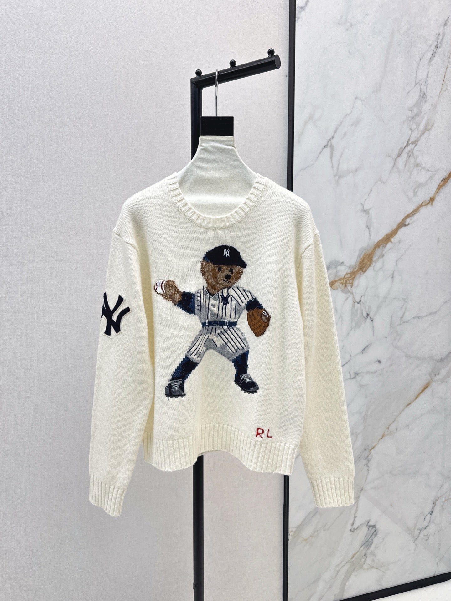Ral 25 New joint baseball bear wool sweater