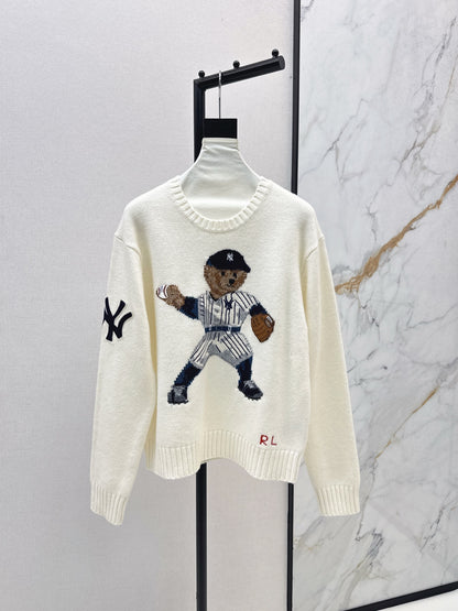 Ral 25 New joint baseball bear wool sweater