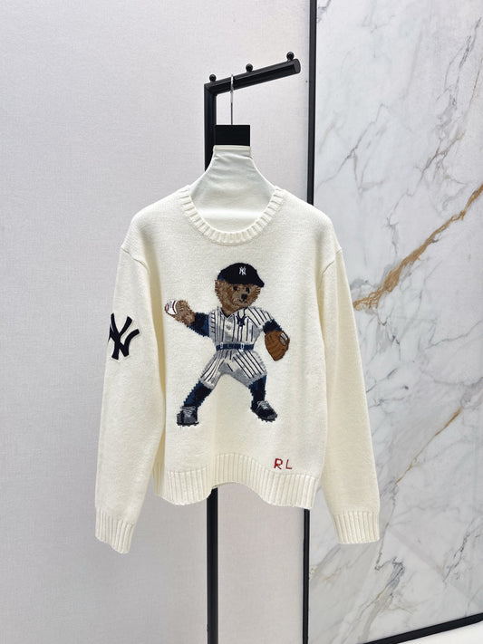 Ral 25 New joint baseball bear wool sweater