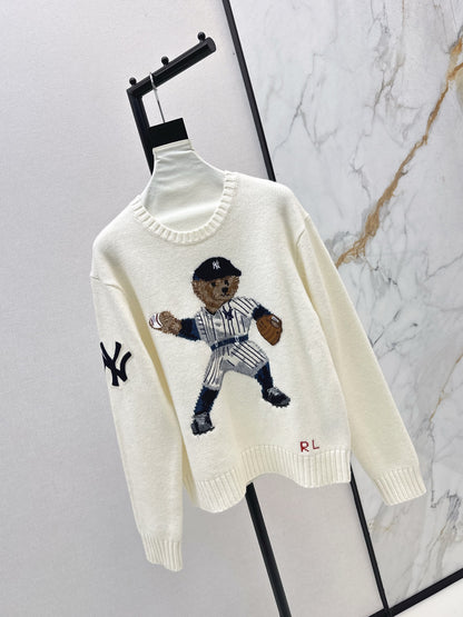 Ral 25 New joint baseball bear wool sweater