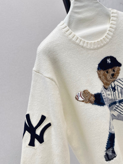 Ral 25 New joint baseball bear wool sweater
