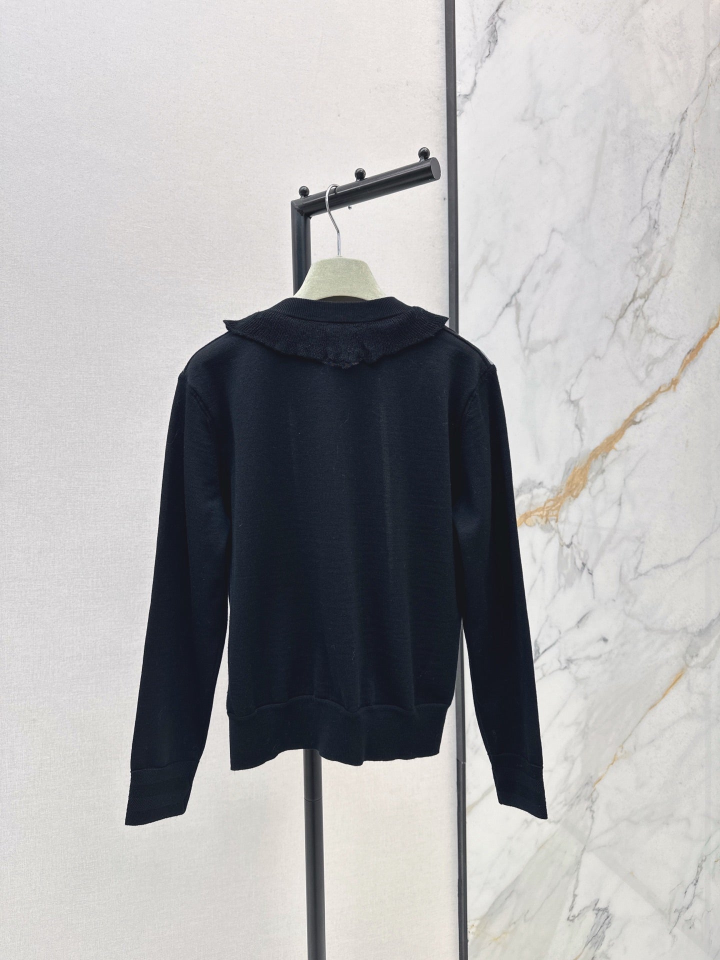 He 25 New rope print wool knit cardigan(GREEN/BLACK)