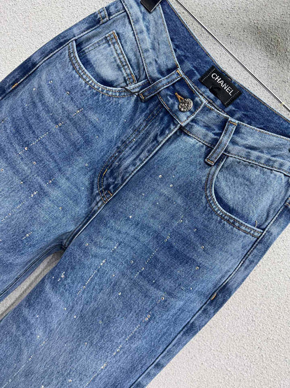 C 25 Hot pressed denim pants