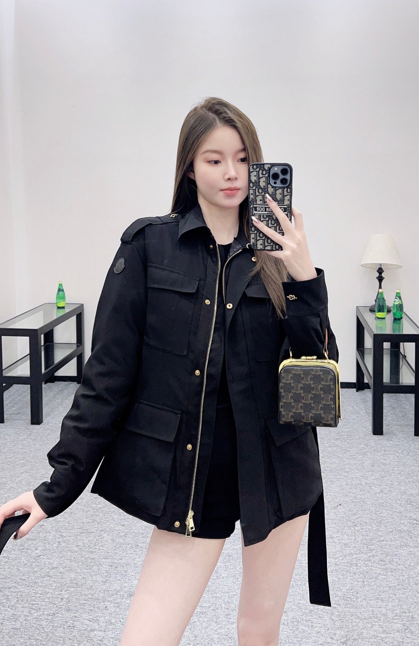 Mon 25 Detachable hooded down jacket(BLACK/KHAKI)