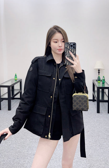 Mon 25 Detachable hooded down jacket(BLACK/KHAKI)