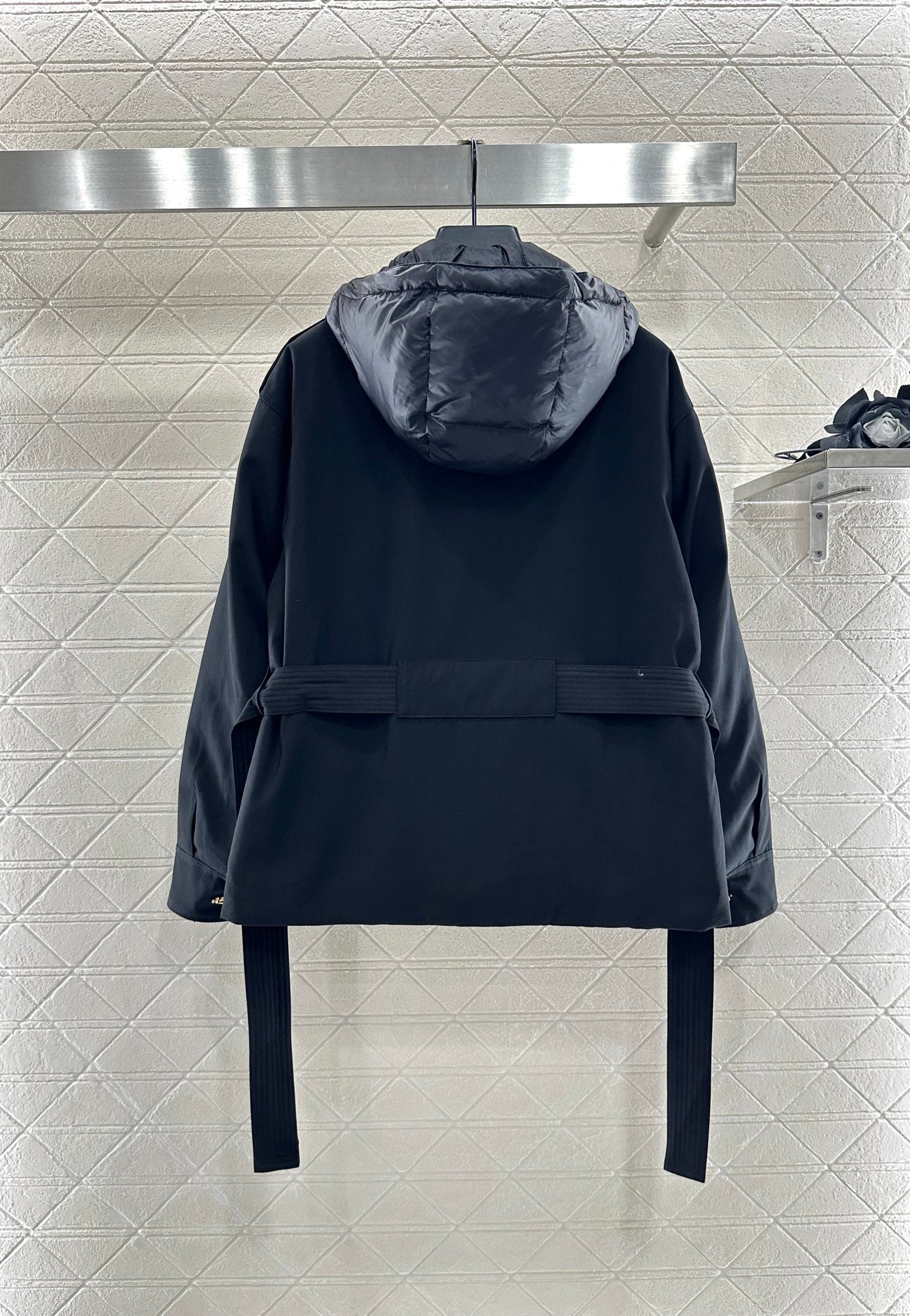 Mon 25 Detachable hooded down jacket(BLACK/KHAKI)