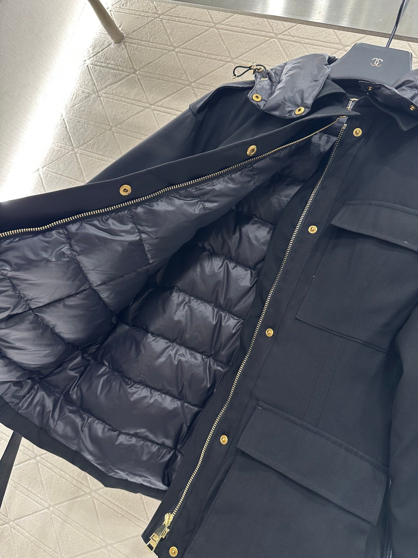 Mon 25 Detachable hooded down jacket(BLACK/KHAKI)