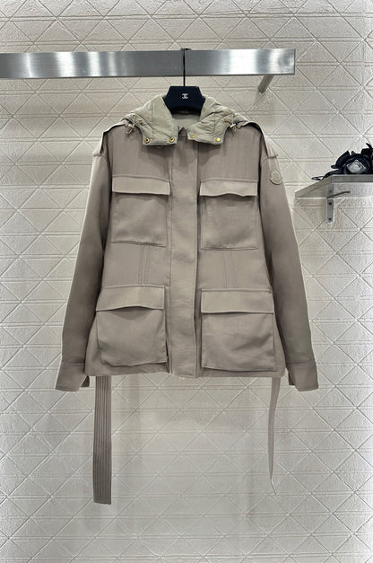 Mon 25 Detachable hooded down jacket(BLACK/KHAKI)