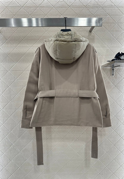 Mon 25 Detachable hooded down jacket(BLACK/KHAKI)