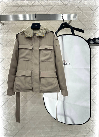 Mon 25 Detachable hooded down jacket(BLACK/KHAKI)