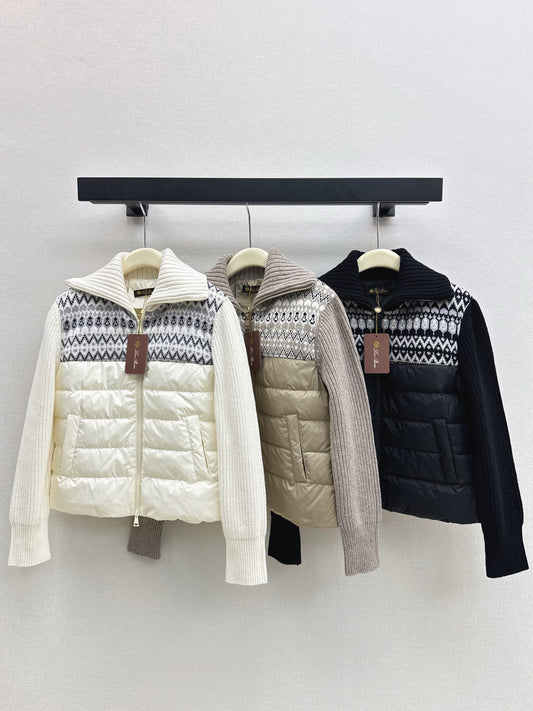 Lor 25 New wool patchwork down jacket