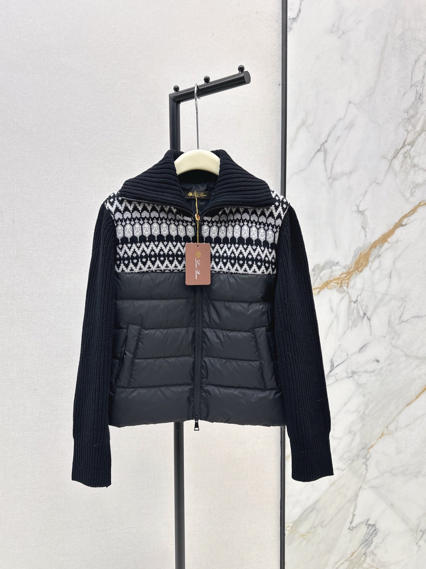 Lor 25 New wool patchwork down jacket