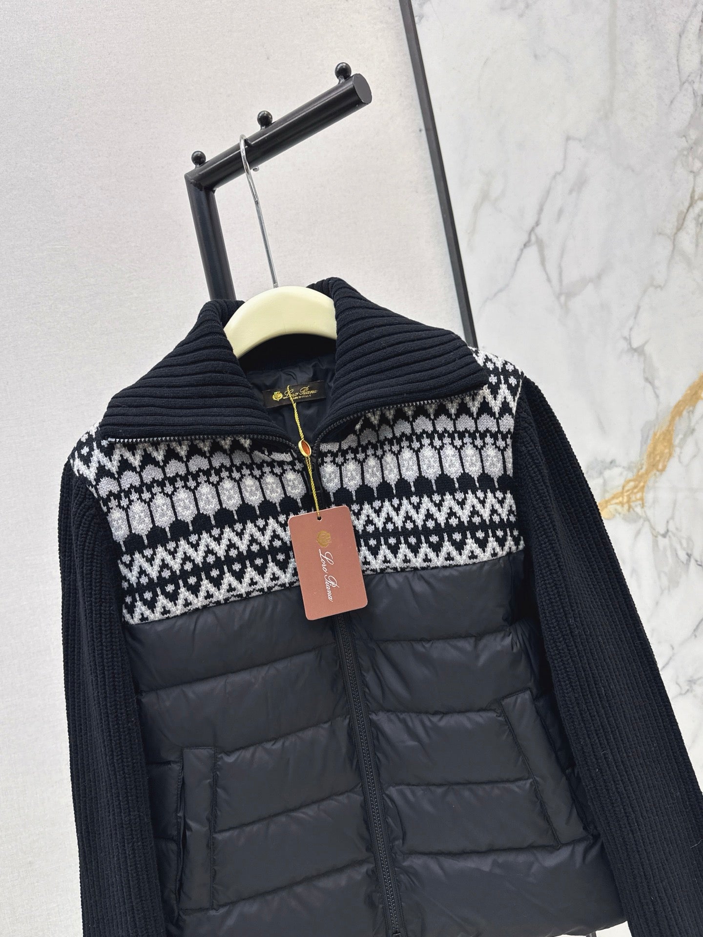 Lor 25 New wool patchwork down jacket