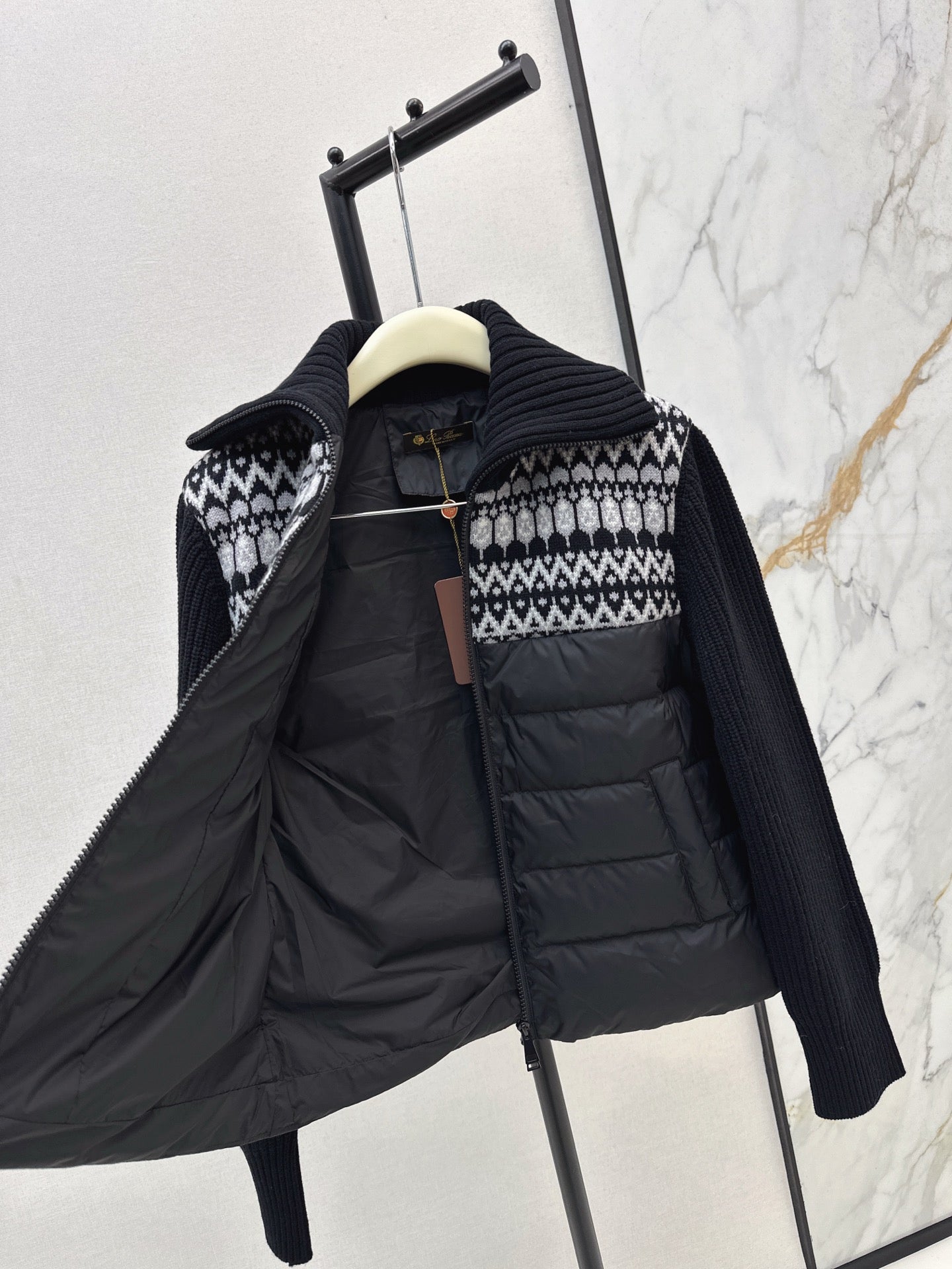 Lor 25 New wool patchwork down jacket