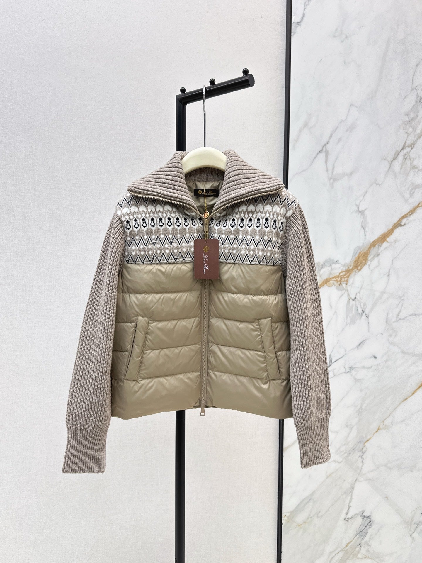 Lor 25 New wool patchwork down jacket