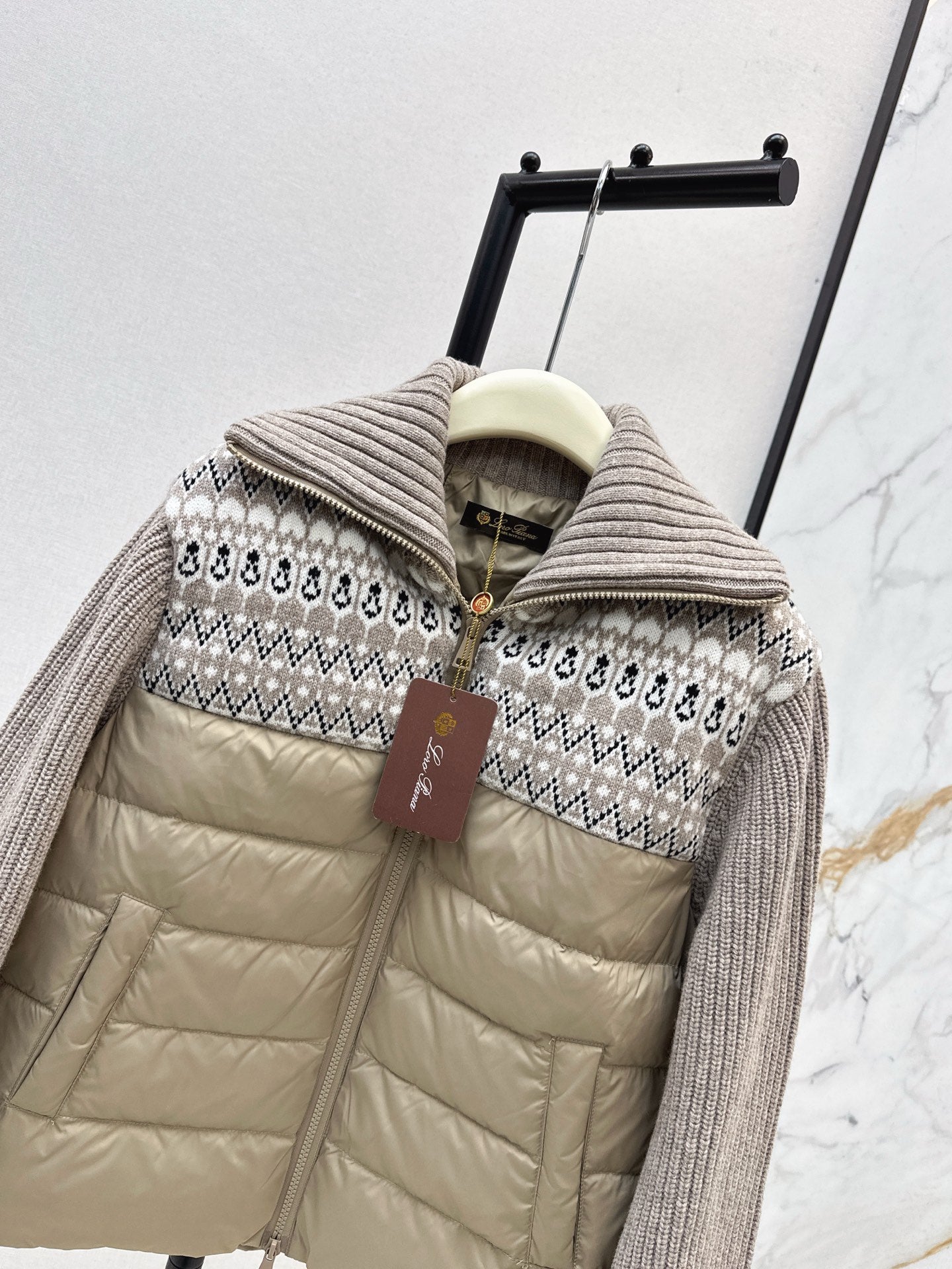 Lor 25 New wool patchwork down jacket