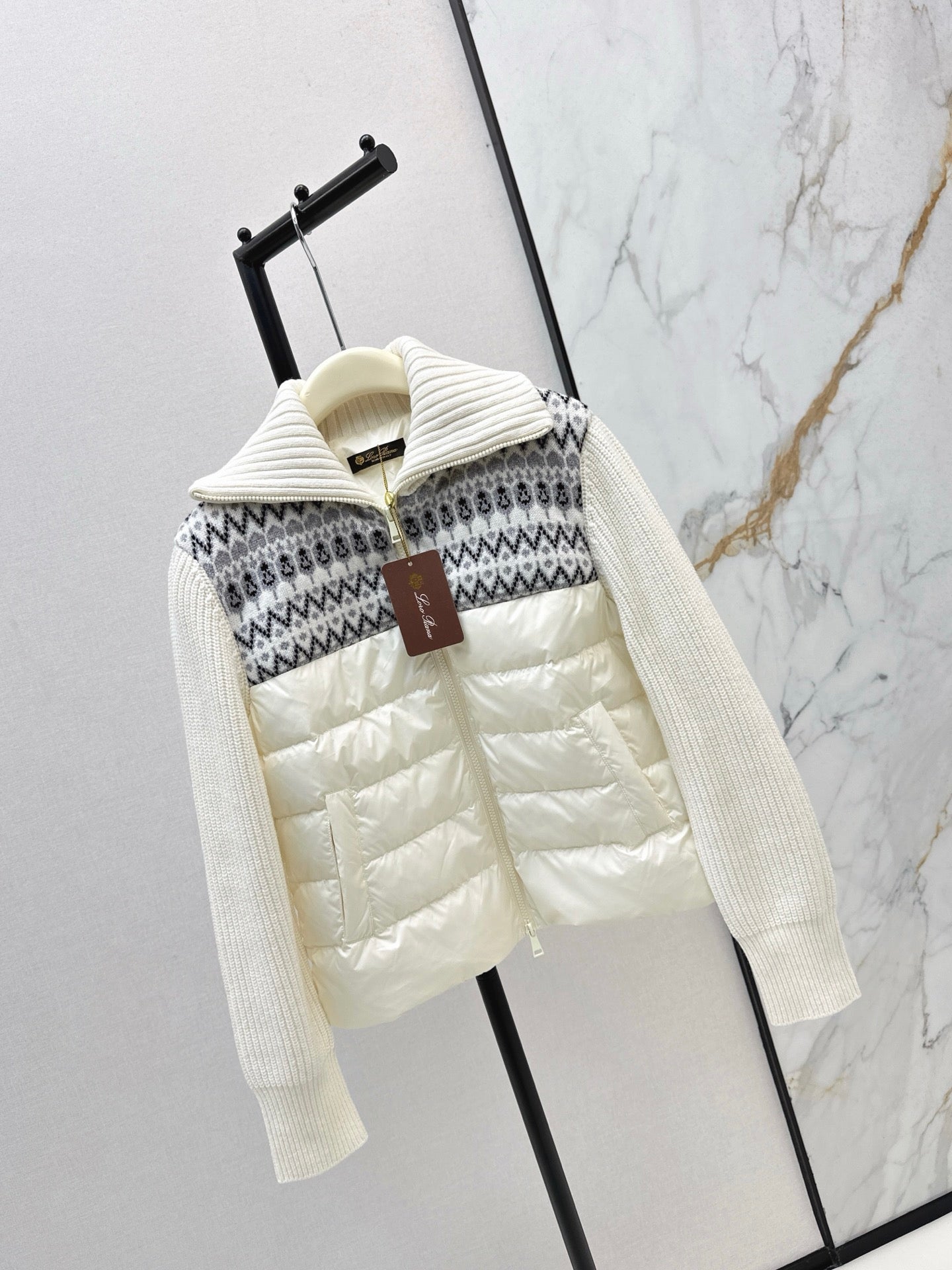 Lor 25 New wool patchwork down jacket