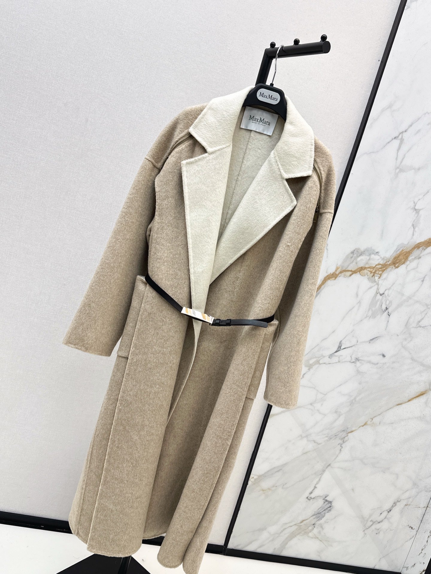 Max 25 New lapel double-sided two-color wool coat (KHAKI/BEIGI)