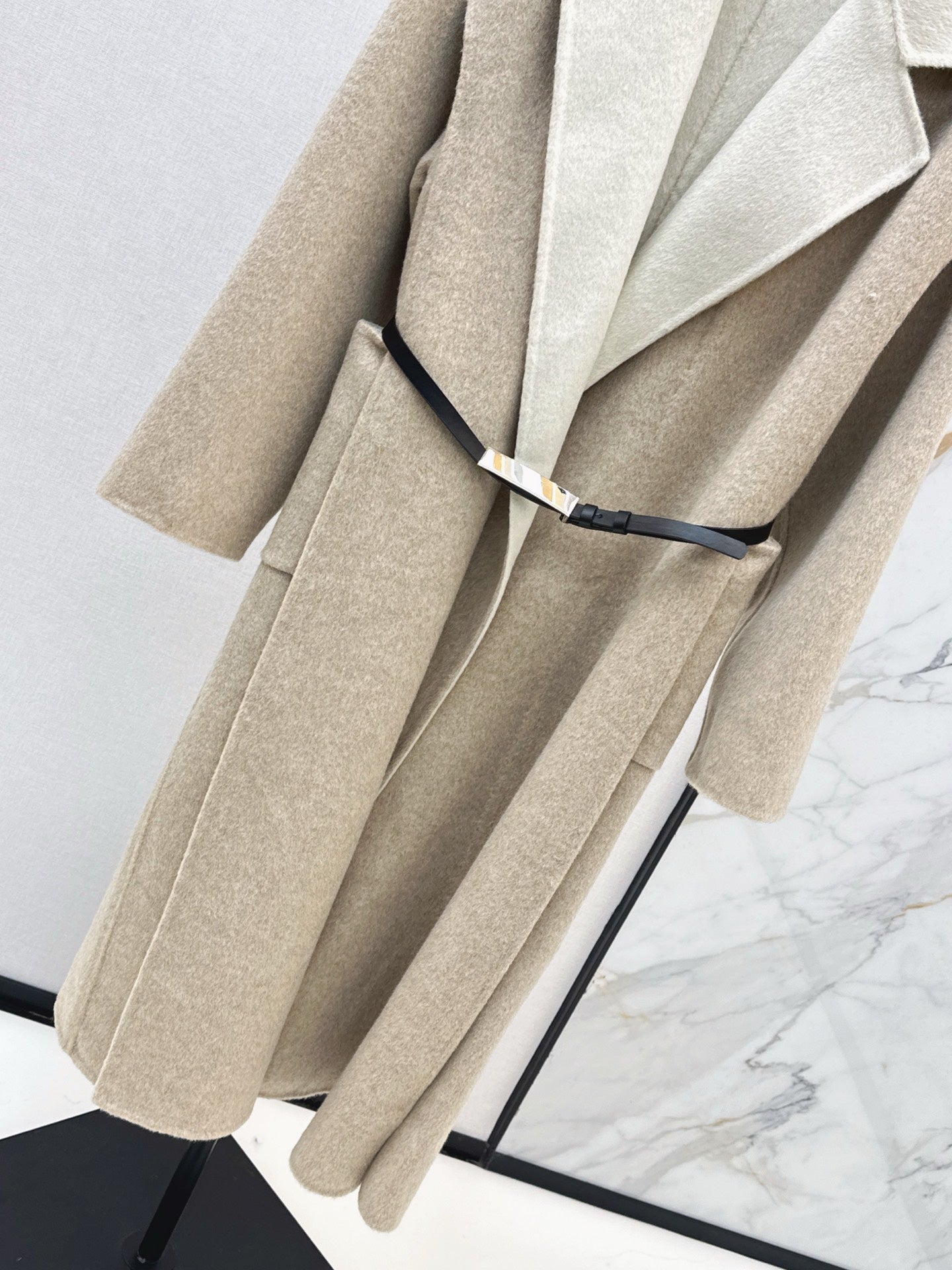 Max 25 New lapel double-sided two-color wool coat (KHAKI/BEIGI)