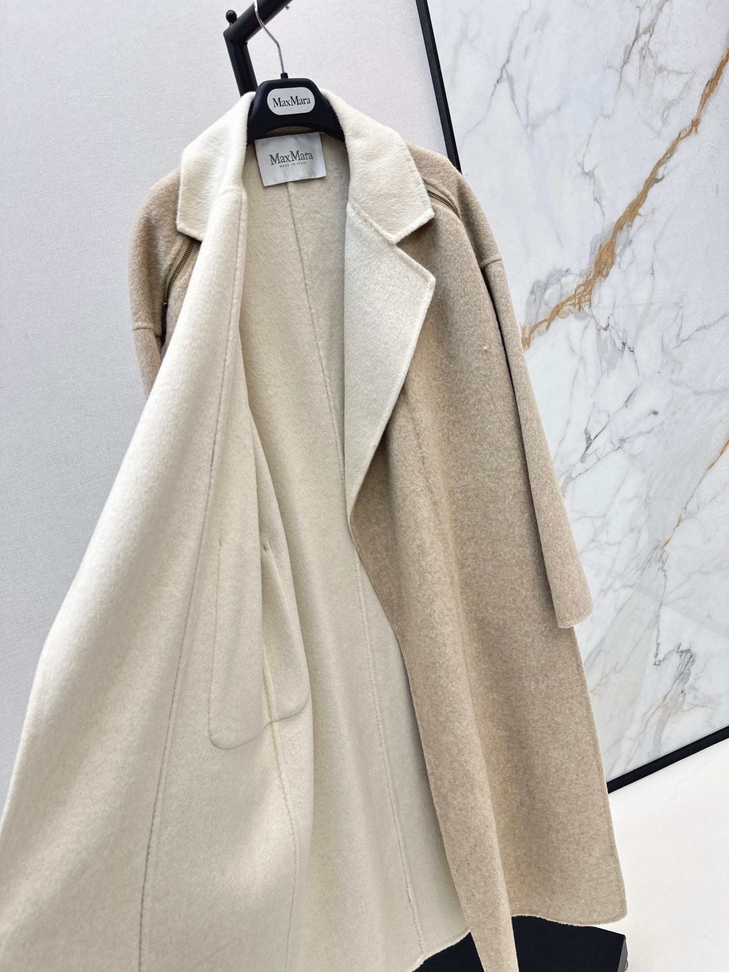 Max 25 New lapel double-sided two-color wool coat (KHAKI/BEIGI)