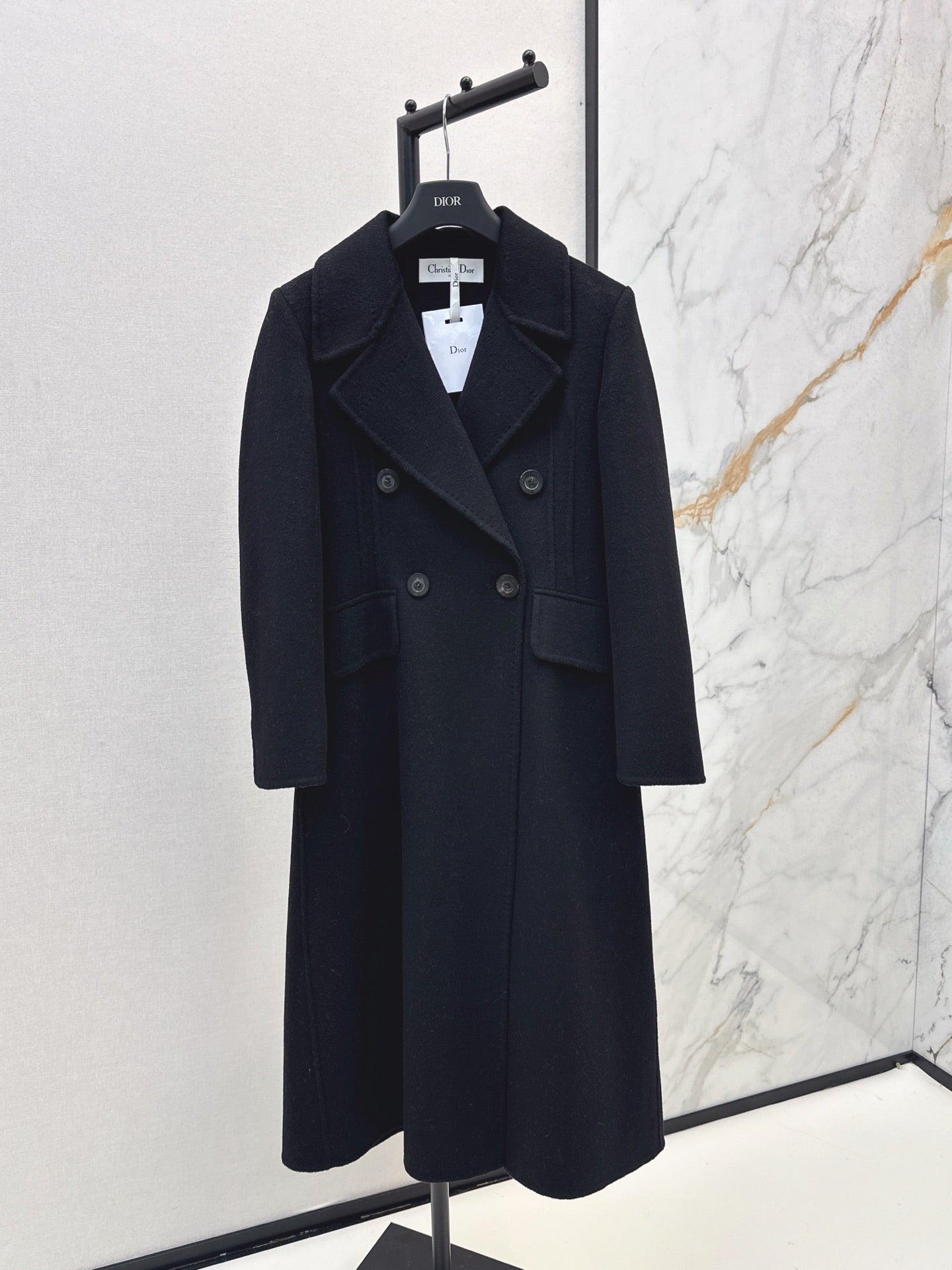 Max 25 New double-breasted lapel double-faced wool coat(WHITE/BLACK/KHAKI)