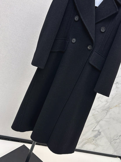 Max 25 New double-breasted lapel double-faced wool coat(WHITE/BLACK/KHAKI)