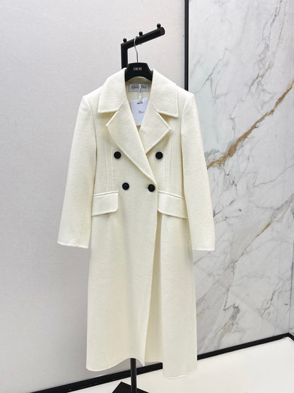 Max 25 New double-breasted lapel double-faced wool coat(WHITE/BLACK/KHAKI)