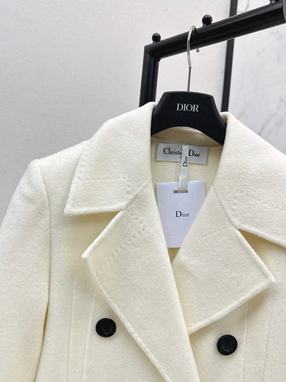 Max 25 New double-breasted lapel double-faced wool coat(WHITE/BLACK/KHAKI)