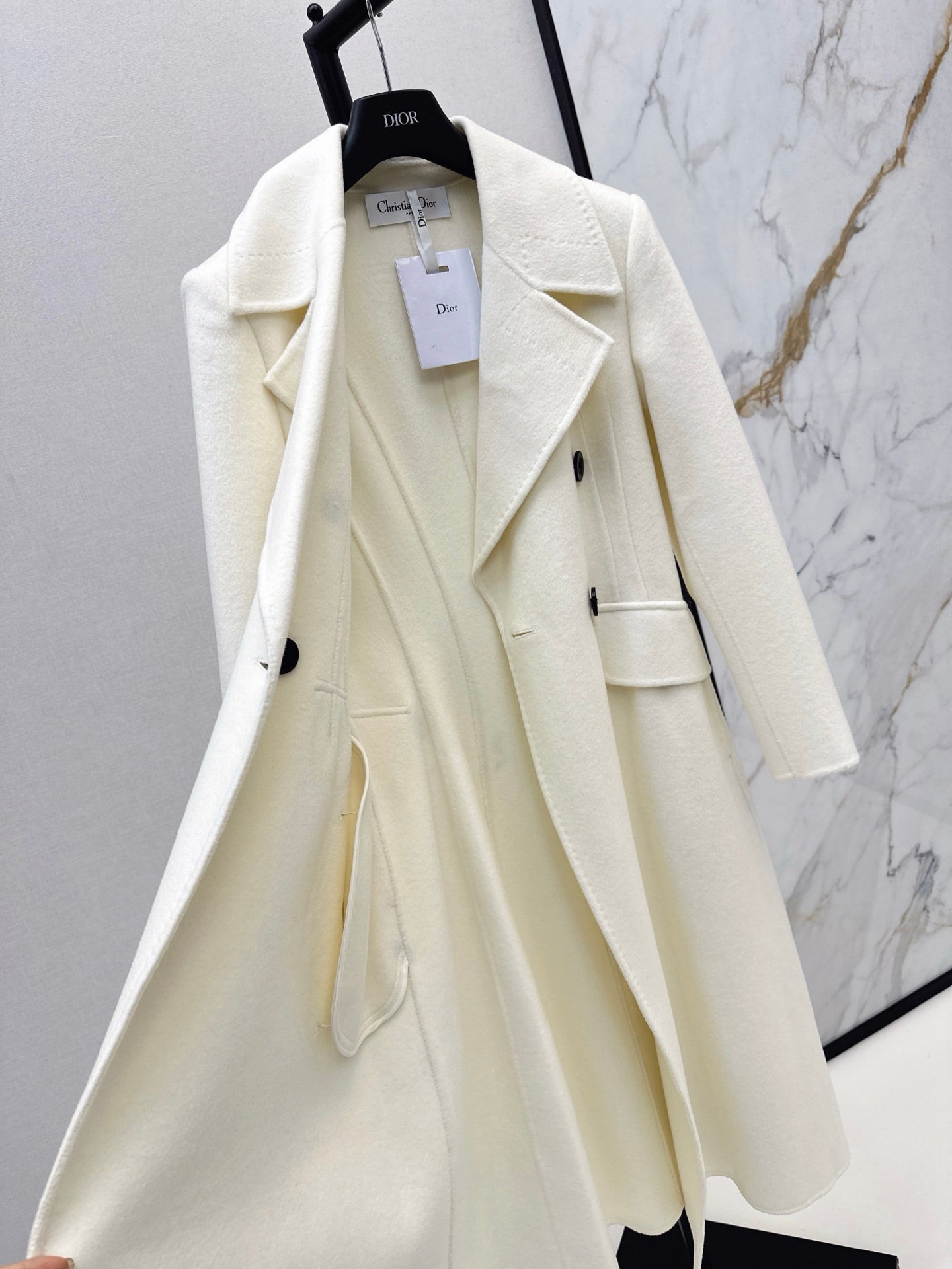 Max 25 New double-breasted lapel double-faced wool coat(WHITE/BLACK/KHAKI)