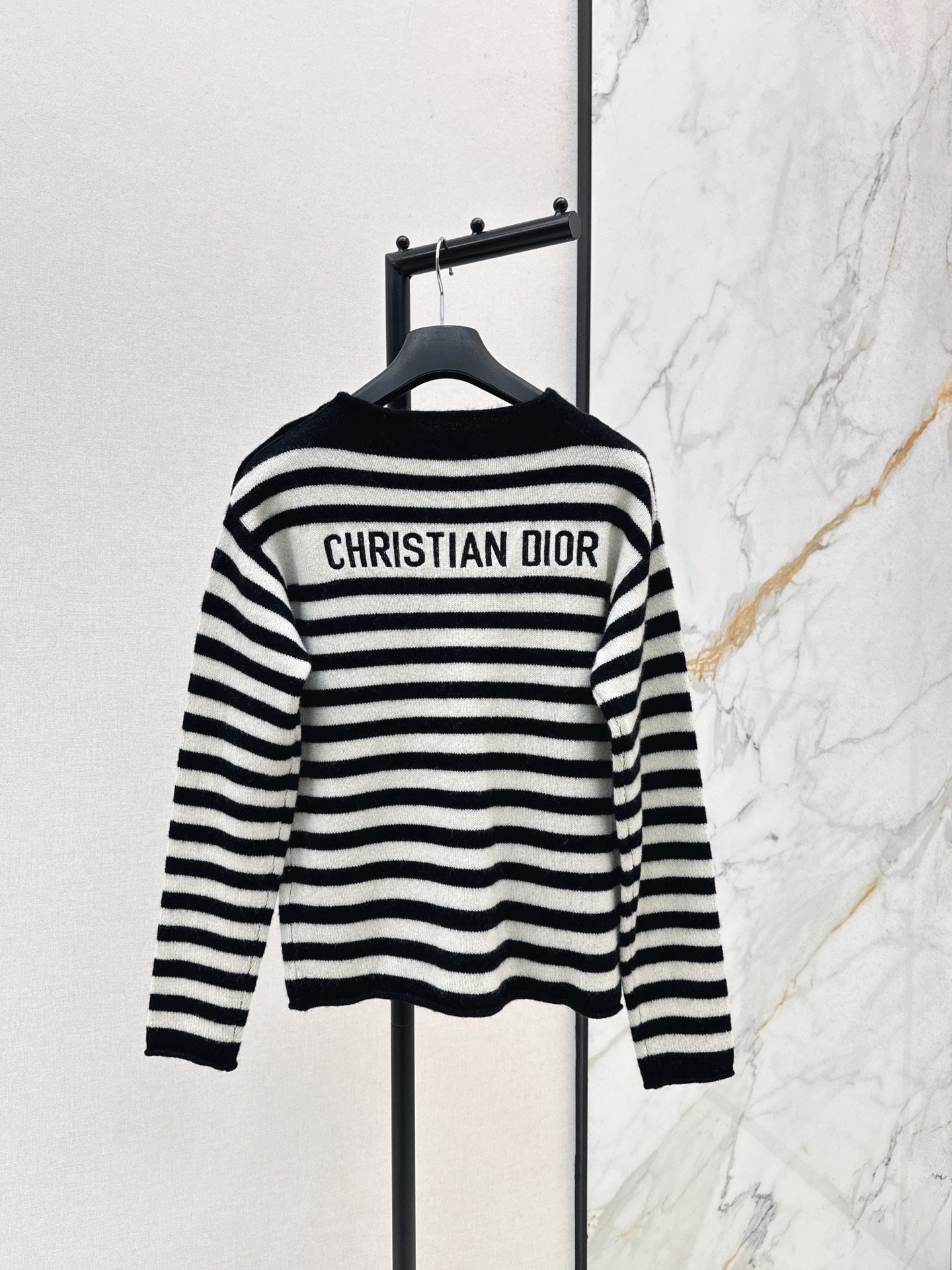 Di 25 New Navy Style Embroidered Letters Cashmere Sweater