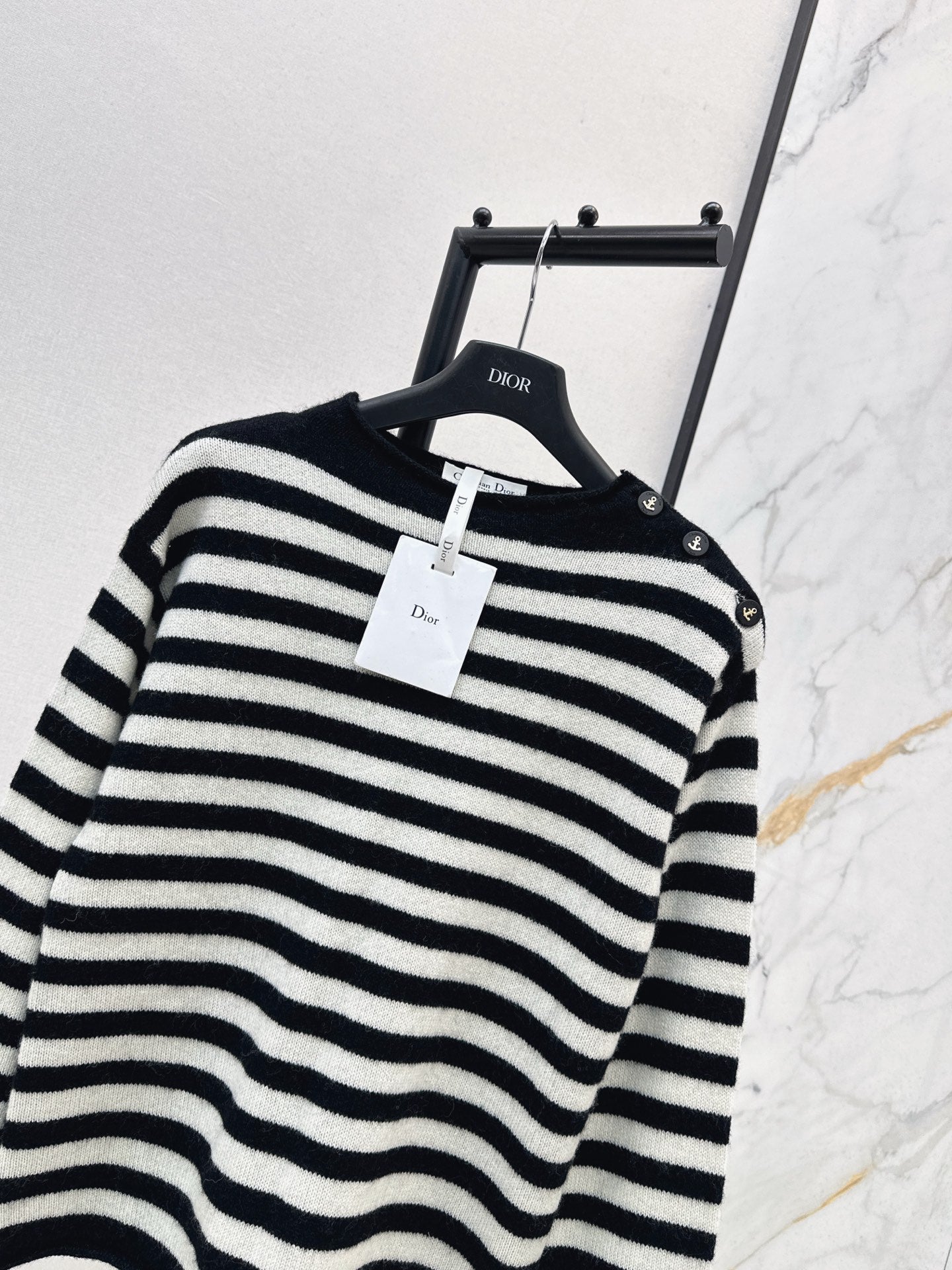 Di 25 New Navy Style Embroidered Letters Cashmere Sweater