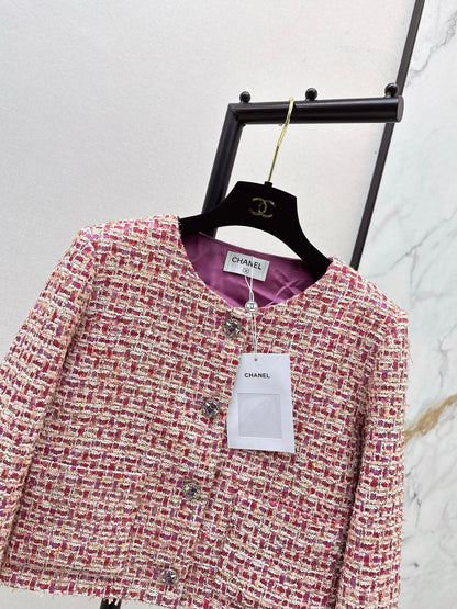 C 25 Woven Check Crew Neck Jacket