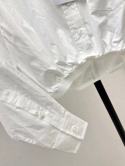 C 25 New Rhinestone Decorated Cropped White Shirt