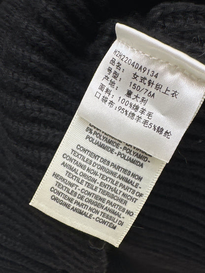He 25 Mid-length cashmere knitted zip-up jacket(100% cashmere BEIGI/BLACK)