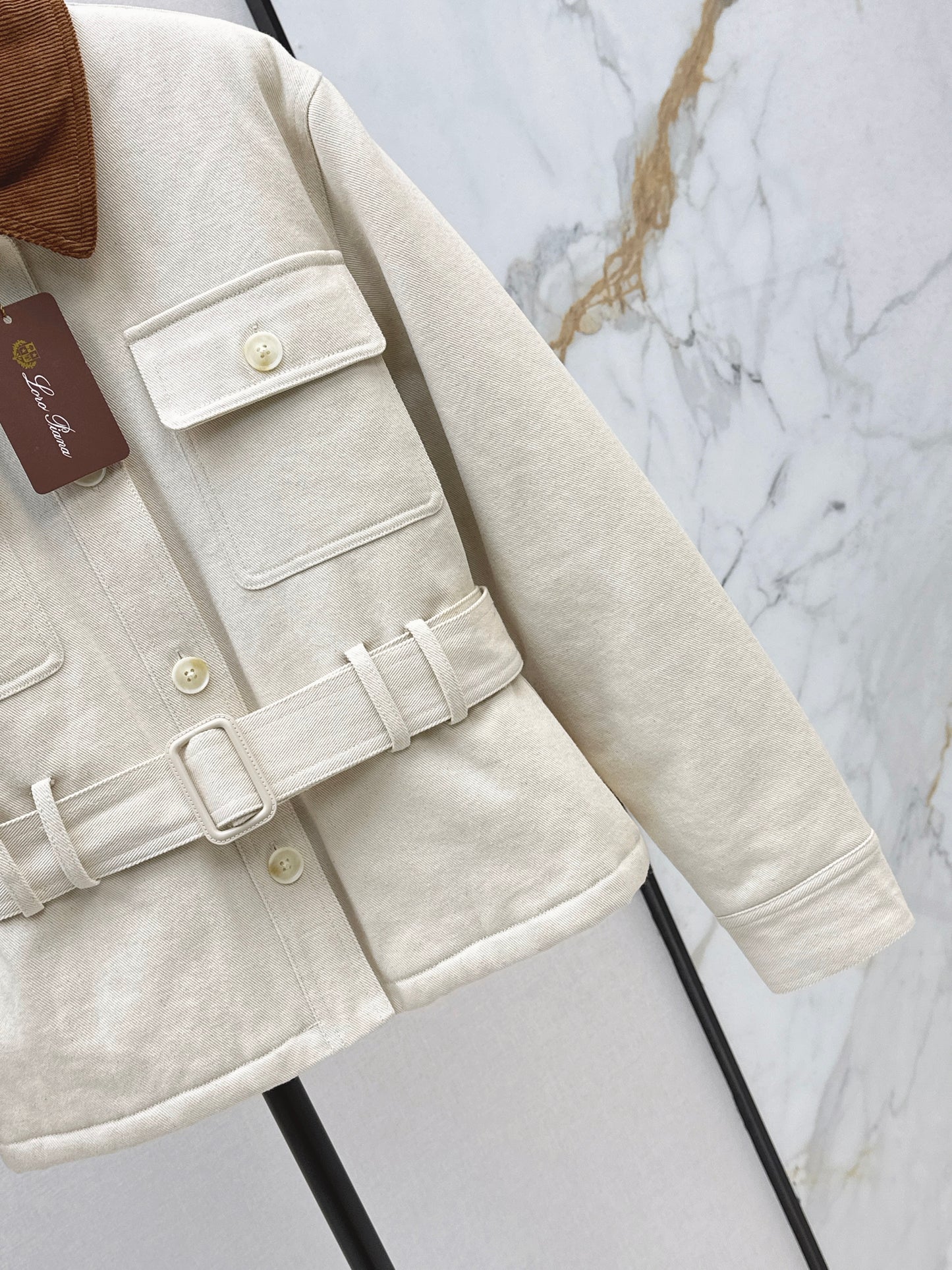Lor 25fw New style quilted windbreaker with waist design(KHAKI/BEIGI)