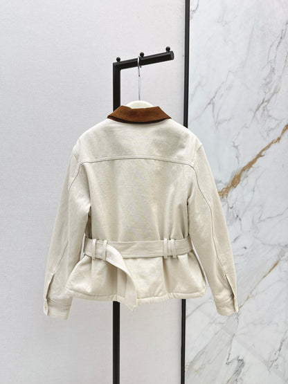 Lor 25fw New style quilted windbreaker with waist design(KHAKI/BEIGI)