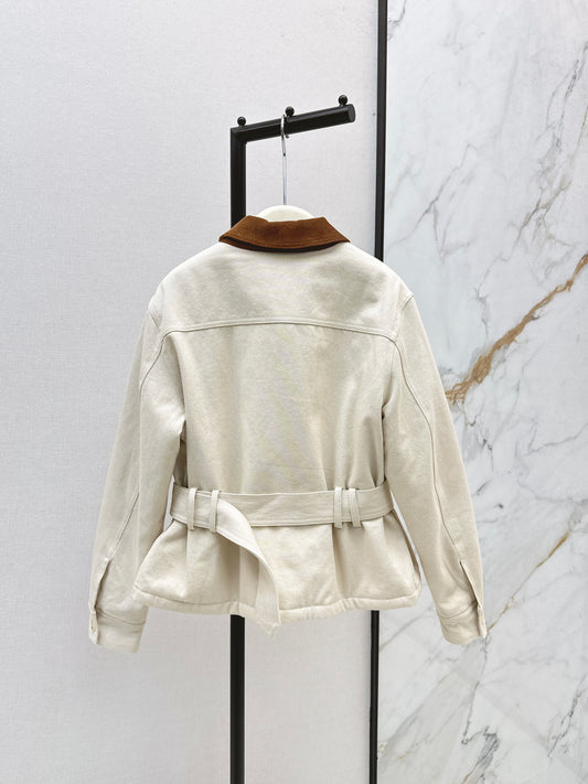 Lor 25fw New style quilted windbreaker with waist design(KHAKI/BEIGI)