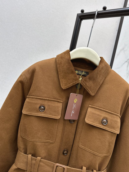 Lor 25fw New style quilted windbreaker with waist design(KHAKI/BEIGI)