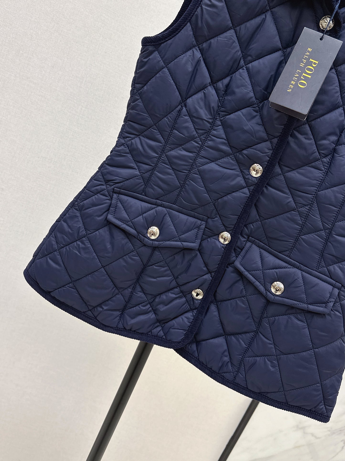 Ral 25 New retro pony pattern embroidery padded vest jacket(WHITE/KHAKI/NAVY)