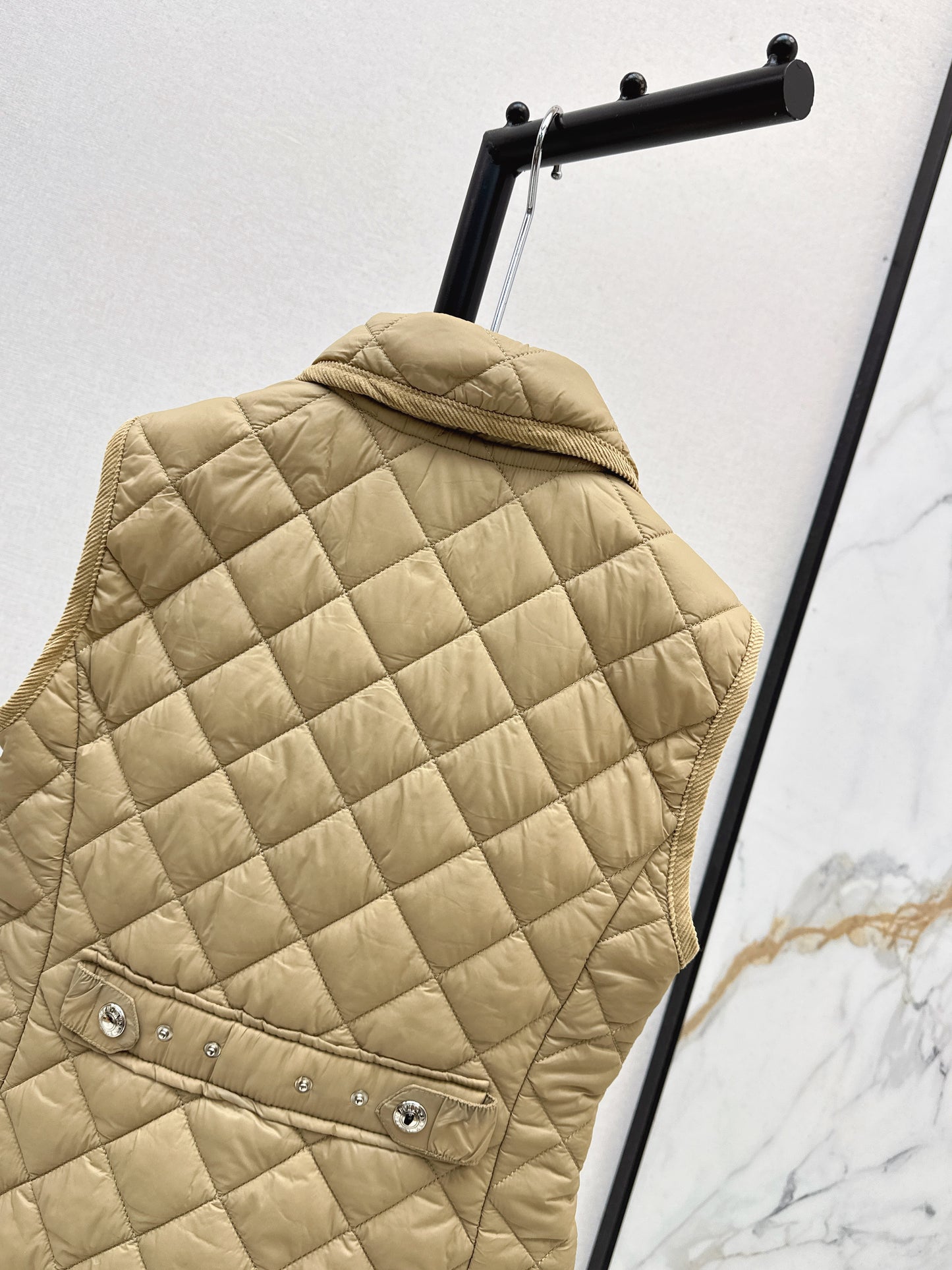 Ral 25 New retro pony pattern embroidery padded vest jacket(WHITE/KHAKI/NAVY)