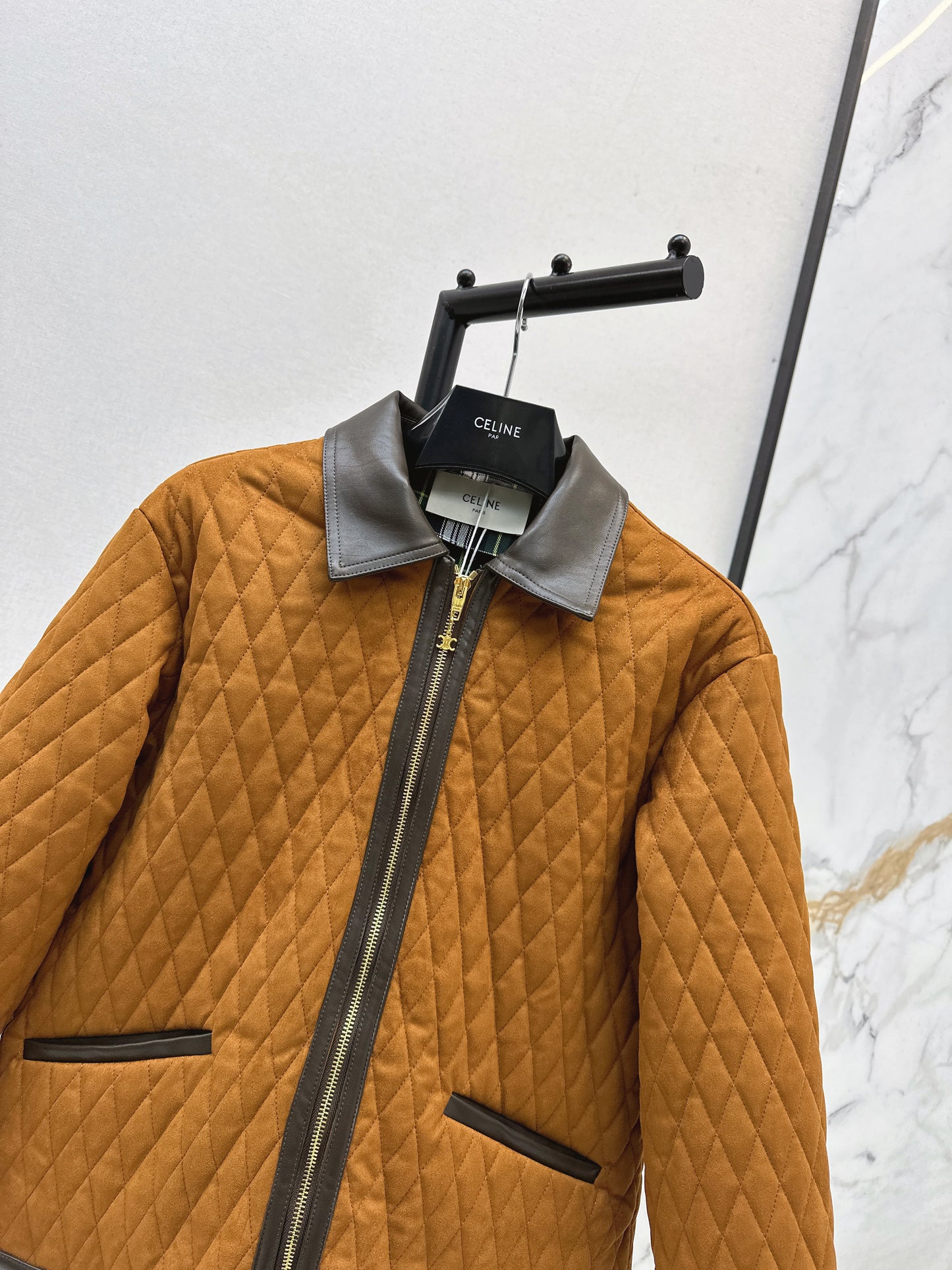 Ce 25 New diamond quilted suede jacket