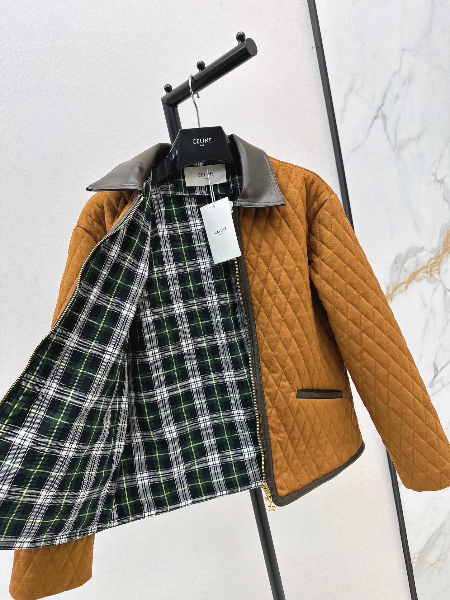 Ce 25 New diamond quilted suede jacket