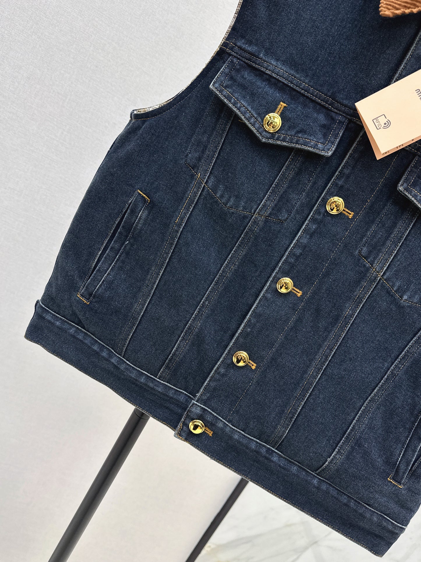 Mi 25 Lapel denim cotton vest jacket